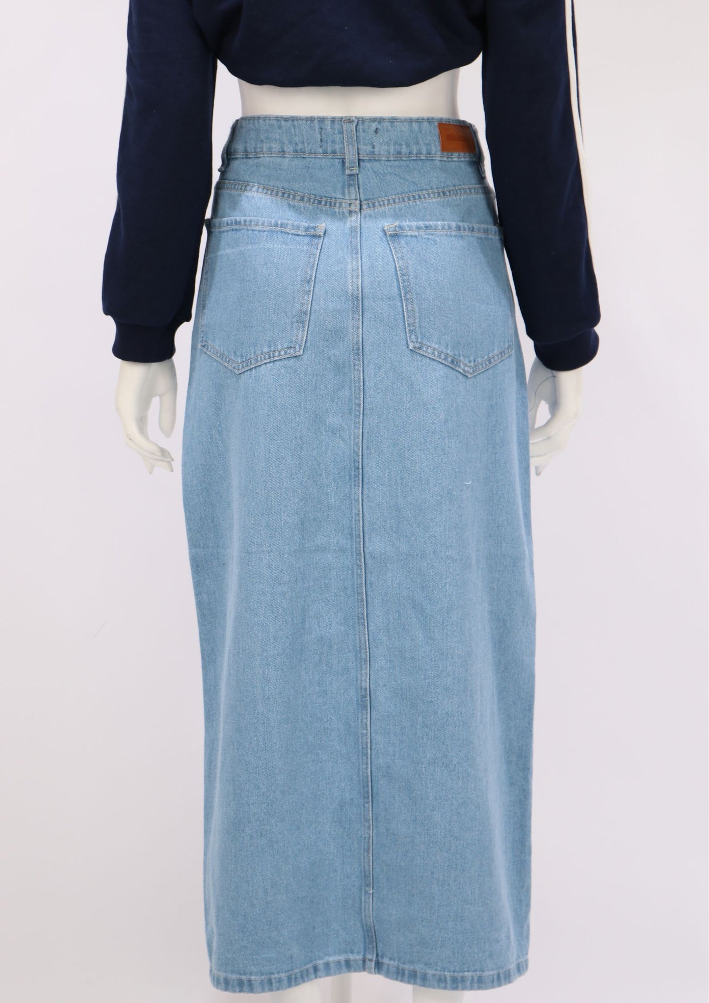 Falda Denim tajo azul